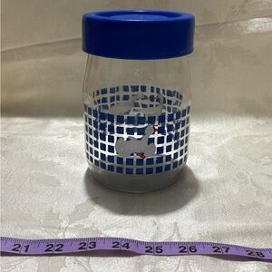 Vintage Chic Blue and White Swan Glass Jar